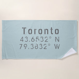 Serviette De Plage Toronto Latitude et Longitude