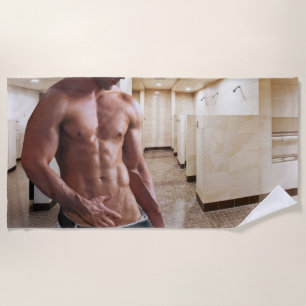 Serviette De Plage Torse d'homme musclé torse nu sixpack de SlipperyJ