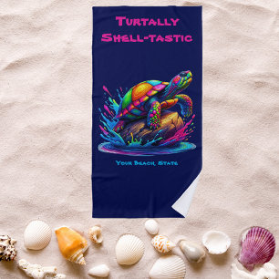 Serviette De Plage Tortue colorée