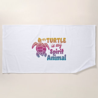 Serviette De Plage Tortue de mer Aquarelle Mon