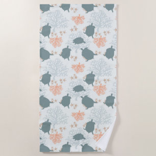 Serviette De Plage Tortue de mer Coral Reef Motif