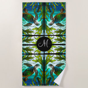 Serviette De Plage Tortue de mer Faux Verre