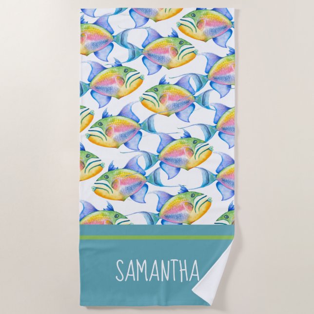 Serviette De Plage Tortueuse Tropical Fish Lover Beach Towne (Devant)