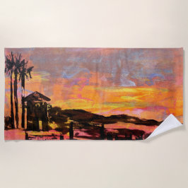 Serviette De Plage Tour de garde à vie à l'aube point Dana