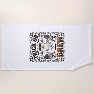Serviette De Plage Tour de potion d'Halloween ou Brasserie Vintage Gr