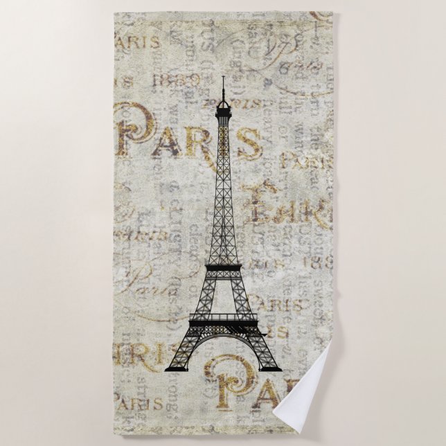 Serviette De Plage Tour Eiffel Paris France Design (Devant)