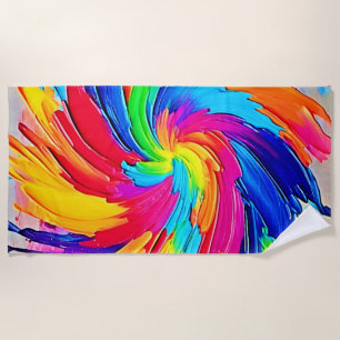 Serviette De Plage Tourbillon de couleurs : Art Abstrait