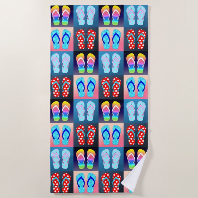 Serviette De Plage Tourner à flop Art Motif Beach Towne (Devant)