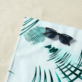 Serviette De Plage Trace courbée cyan aqua croisée sur arrière - plan