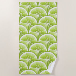 Serviette De Plage Tranches de fruits à la chaux verte
