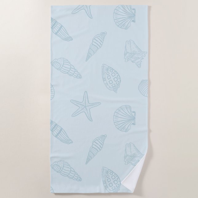 Serviette De Plage Trésor côtier Bleu de mer (Devant)