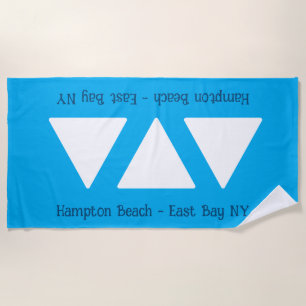 Serviette de plage Triangles bleu personnalisé"