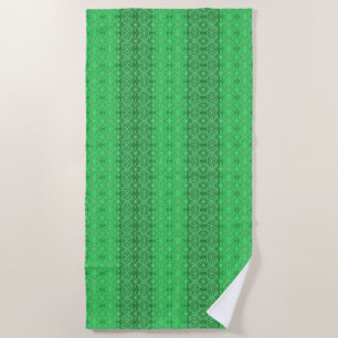 Serviette De Plage Tribal Tropical Wavy Green Lines Art géométrique