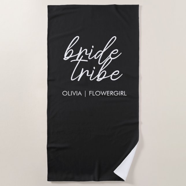 Serviette De Plage Tribe de mariée | Destination Mariage Flower Girl (Devant)
