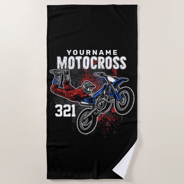Serviette De Plage Trick FMX pour course libre personnalisée (Devant)