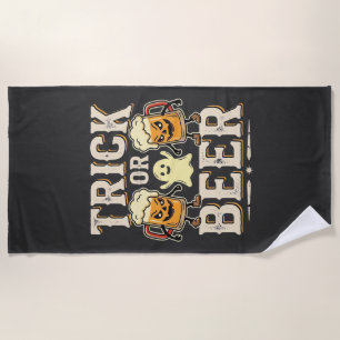 Serviette De Plage Trick or Beer Halloween Beer Design_1
