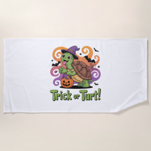 Serviette De Plage Trick ou Turt Funny Turtle Halloween