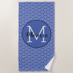 Serviette De Plage Tricot Aiguilles Fer Artisanat Nom / initial foncé