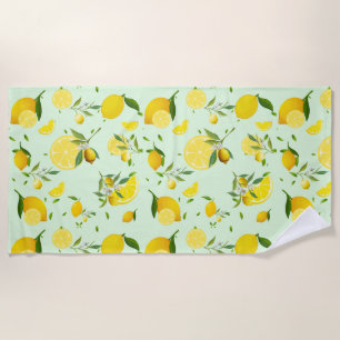 Serviette De Plage Tropical coloré Citrus SUMMER Orange lemon Slice