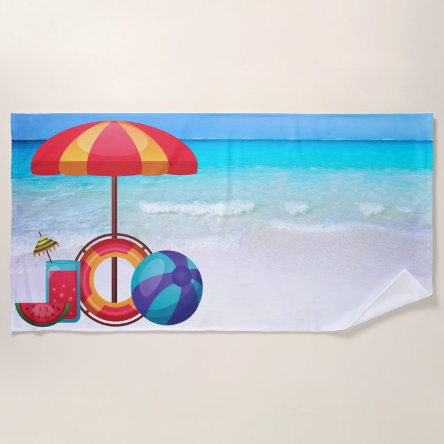 Serviette de plage Tropical Umbrella (Devant)