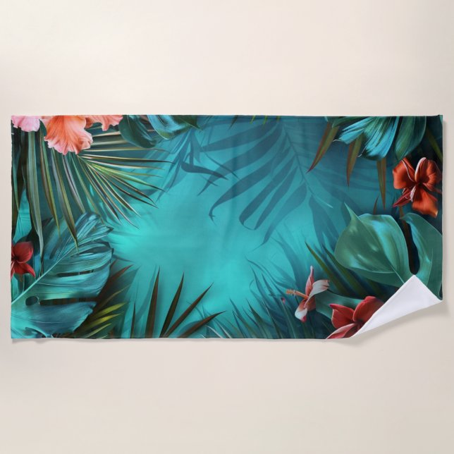 Serviette de plage tropicale (Devant)