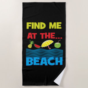 Serviette De Plage Trouvez-Moi À La Plage Tropical Summer