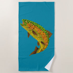 Serviette De Plage Truite arc-en-ciel feuille Aspen 1