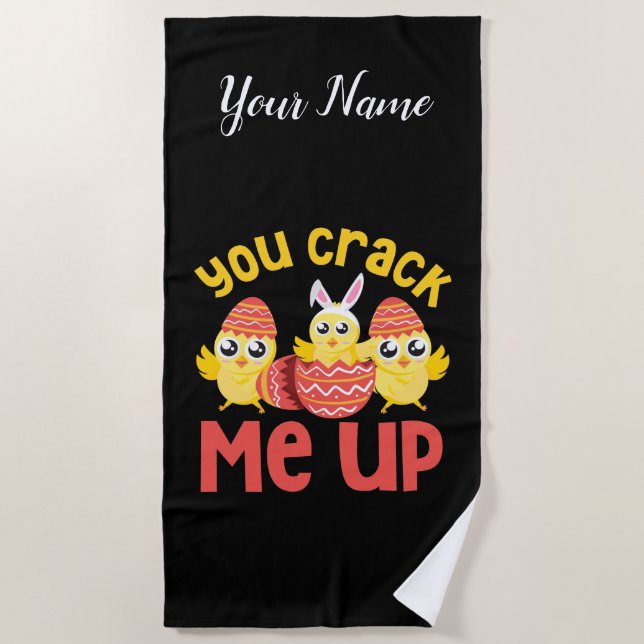 Serviette De Plage Tu M'As Frappé Les Poussins De Pâques (Devant)