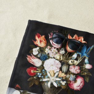 Serviette De Plage Tulipes et Roses Hollandaises Antiques de Bosschae