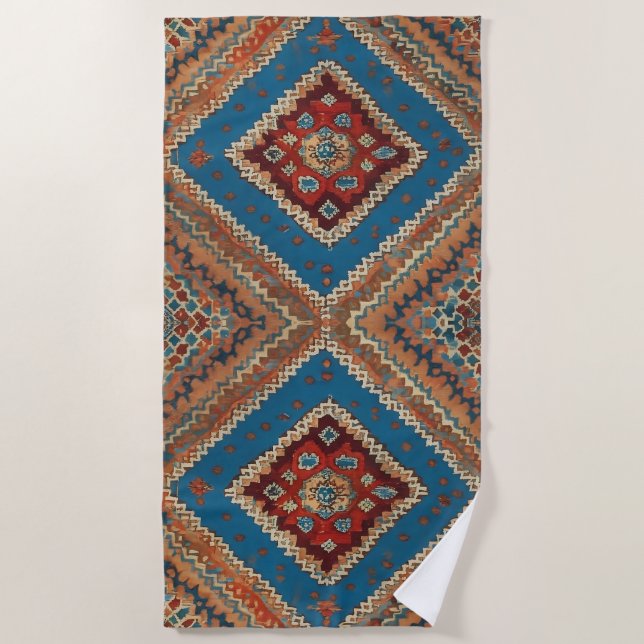 Serviette De Plage Turc Populaire Belle collection de vieux Motifs (Devant)