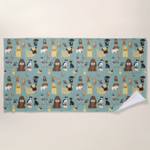 Serviette De Plage turquoise background dopattern