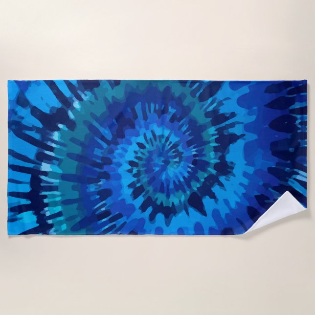 Serviette de plage Tye-Dye-Blue (Devant)
