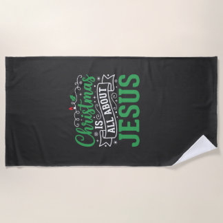 Serviette De Plage Typographie de Noël, tout est question de Jésus