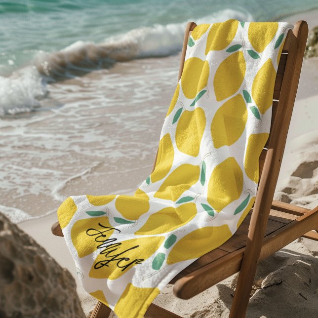 Serviette De Plage Un Cadeau Personnalisé À Motif Citron (Créateur téléchargé)