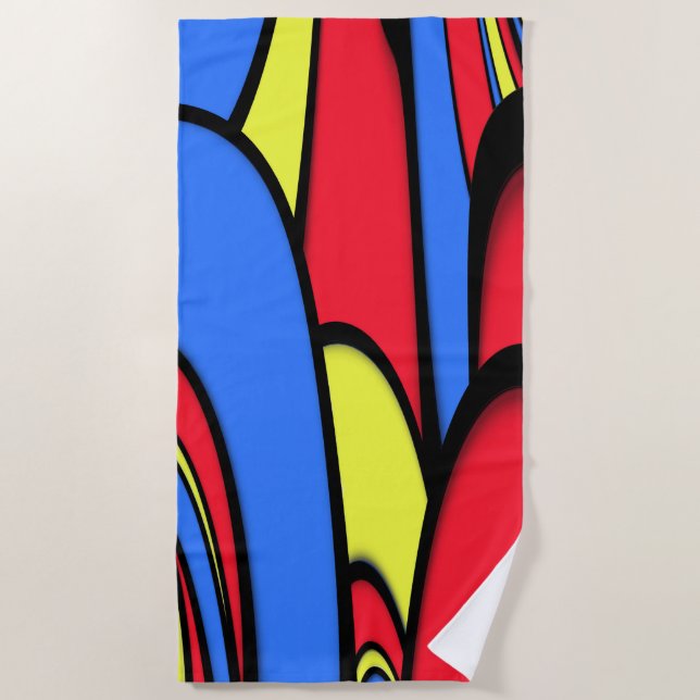 Serviette De Plage Un éclat de couleurs festives (Devant)