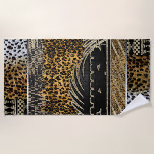 Serviette De Plage Un léopard africain en mouvement