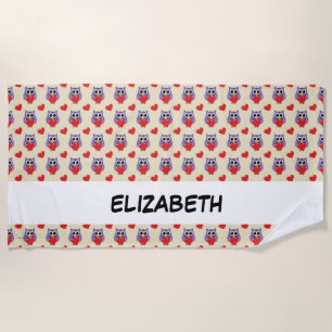 Serviette De Plage Un Motif Owen Love Ajouter Votre Nom