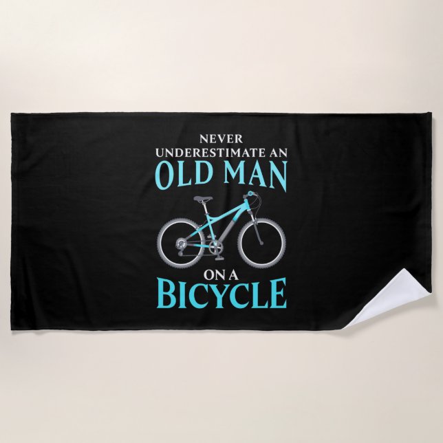 Serviette De Plage Un Vieux Homme À Vélo (Devant)