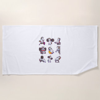 Serviette De Plage Unicorn Poids levant Gym entraînement Gir