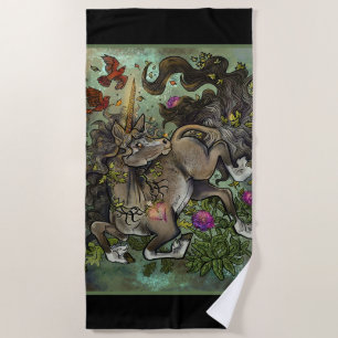 Serviette De Plage Unicorne au coeur sauvage