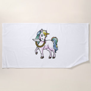 Serviette De Plage Unicorne Avec T-shirt Femme Filles Couteau