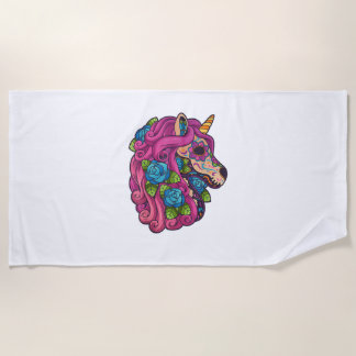 Serviette De Plage Unicorne Crâne à sucre Mexique Calavera Dia De Los