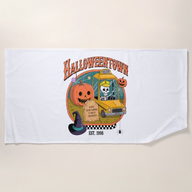 Serviette De Plage Université citrouille Halloweentown (Devant)