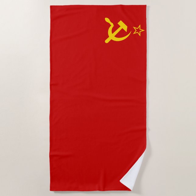 Serviette De Plage URSS Union soviétique Drapeau faucon communiste fa (Devant)