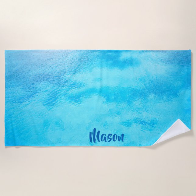Serviette De Plage Vacances caribéennes (avec nom personnalisé) (Devant)