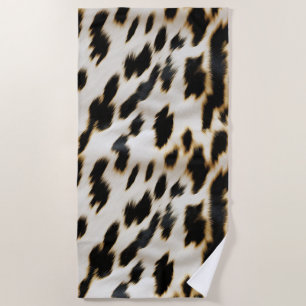 Serviette De Plage Vache blanche noire