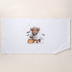 Serviette De Plage Vache Drôle Halloween Amoureux des animaux Éffraya