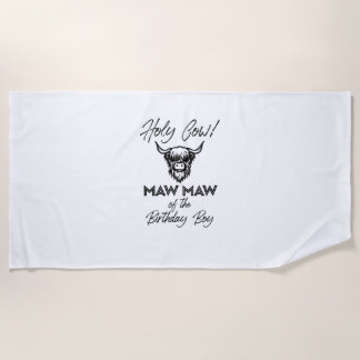 Serviette De Plage Vache Holly Maw Maw De L'Anniversaire Boy Highland