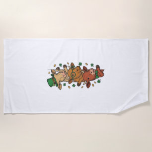 Serviette De Plage Vaches empilées mignonnes St Patrick Gravure vinta