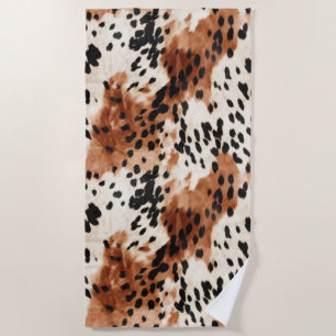 Serviette De Plage Vachette animale à la crème Brown